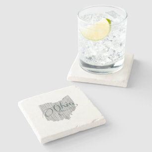Ohio State Typography Stone Coaster