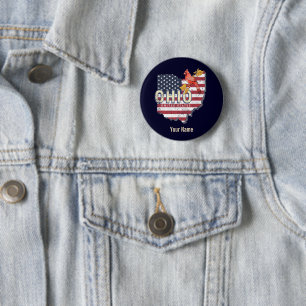 Ohio State United States Retro Map Vintage USA 6 Cm Round Badge
