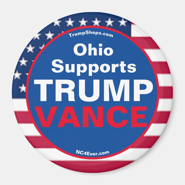 Ohio Supports TRUMP VANCE Refrigerator Magnet (Front)