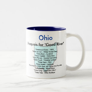 Ohio Symbols & Map Two-Tone Coffee Mug