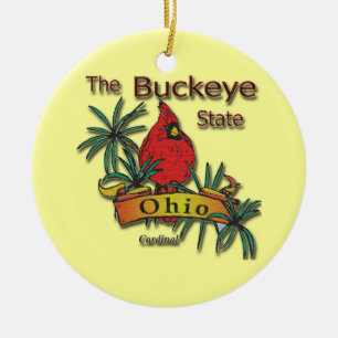 Ohio The Buckeye State Bird Ornament