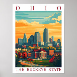 Ohio the Buckeye State USA Travel Place Poster