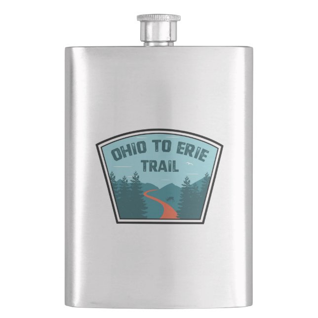 Ohio To Erie Trail Hip Flask (Front)