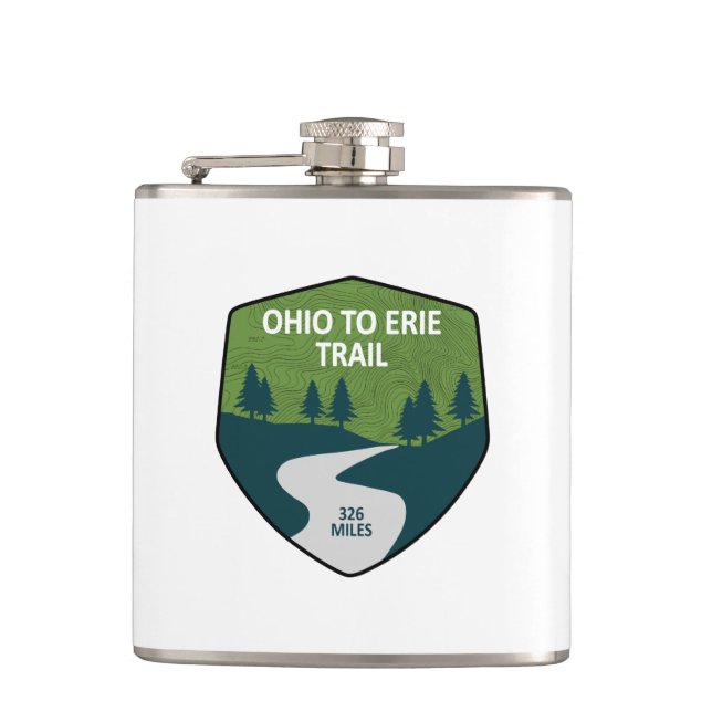 Ohio To Erie Trail Hip Flask (Front)