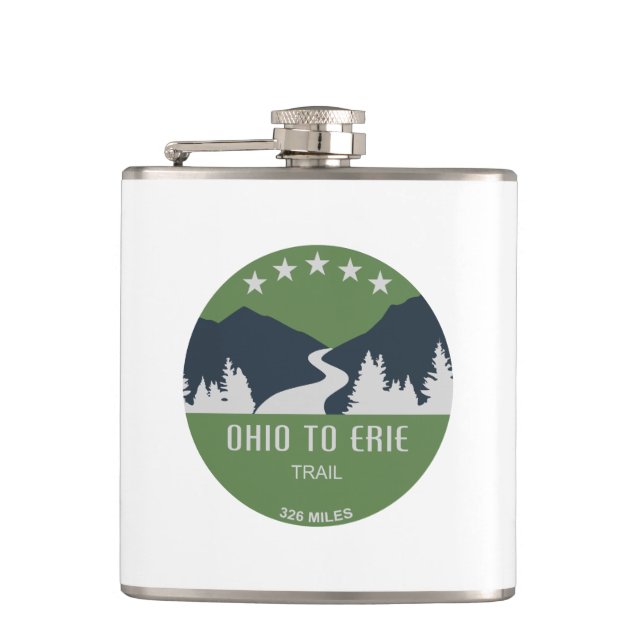 Ohio To Erie Trail Hip Flask (Front)