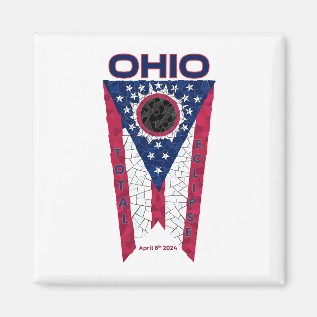 Ohio Total Eclipse Square Magnet (Front)