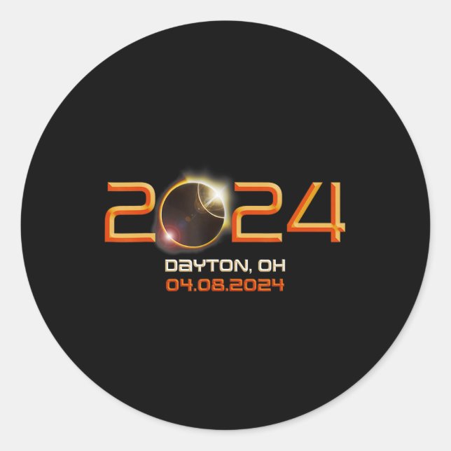 Ohio Total Solar Eclipse 2024 1  Classic Round Sticker (Front)