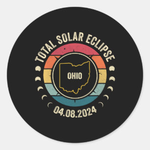 Ohio Total Solar Eclipse 2024 American Totality Ap Classic Round Sticker