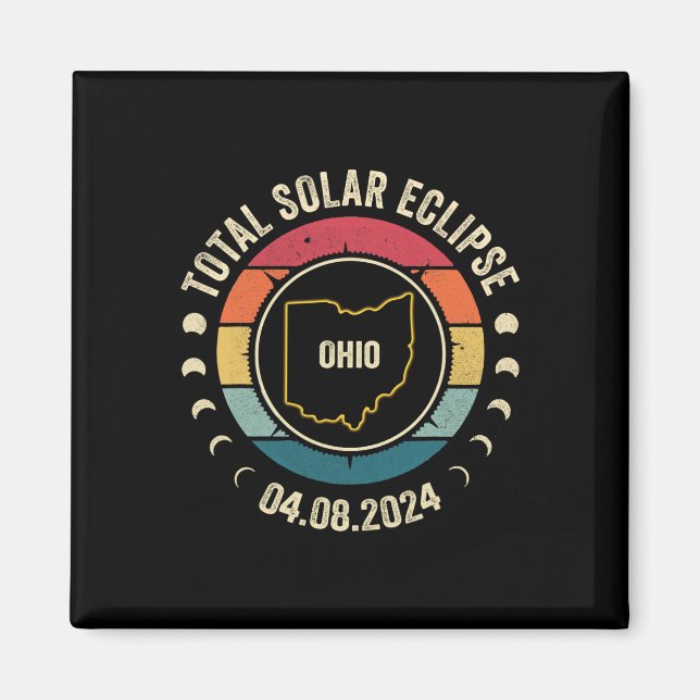 Ohio Total Solar Eclipse 2024 American Totality Ap Magnet (Front)