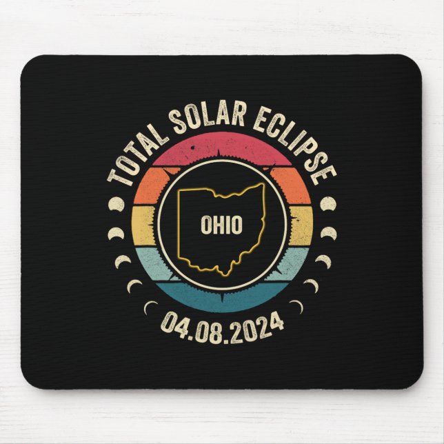 Ohio Total Solar Eclipse 2024 American Totality Ap Mouse Mat (Front)