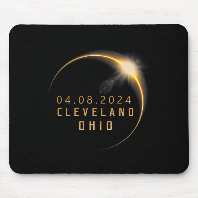 Ohio Total Solar Eclipse 2024 - Ohio Solar Eclipse Mouse Mat (Front)