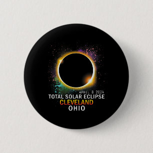 Ohio Total Solar Eclipse April 8 2024  6 Cm Round Badge