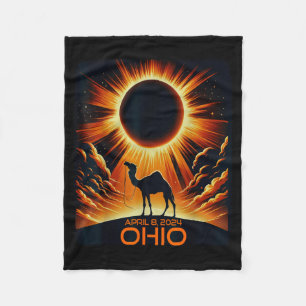 Ohio Total Solar Eclipse April 8 2024 Gift America Fleece Blanket