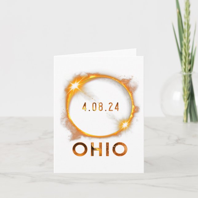 Ohio Total Solar Eclipse April 8 2024 Ohio Solar E Card (Front)