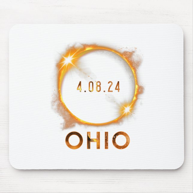 Ohio Total Solar Eclipse April 8 2024 Ohio Solar E Mouse Mat (Front)