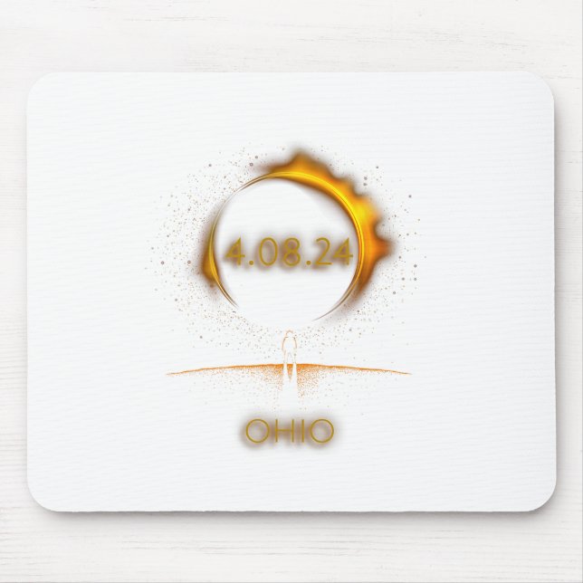 Ohio Total Solar Eclipse April 8 2024 Totality Ecl Mouse Mat (Front)