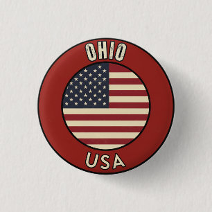 Ohio United States of America 3 Cm Round Badge