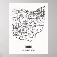 Ohio US State road map - Buckeye State map