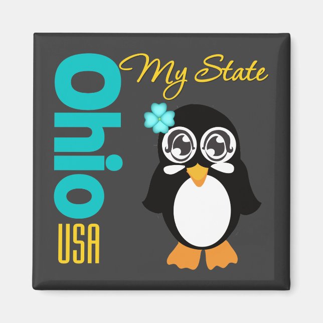 Ohio USA Penguin Magnet (Front)