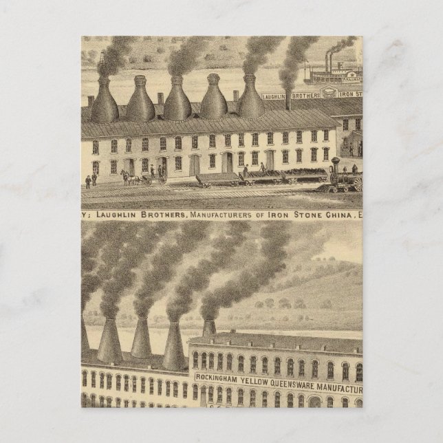 Ohio Valley Pottery, Laughlin Brothers Postcard (Front)