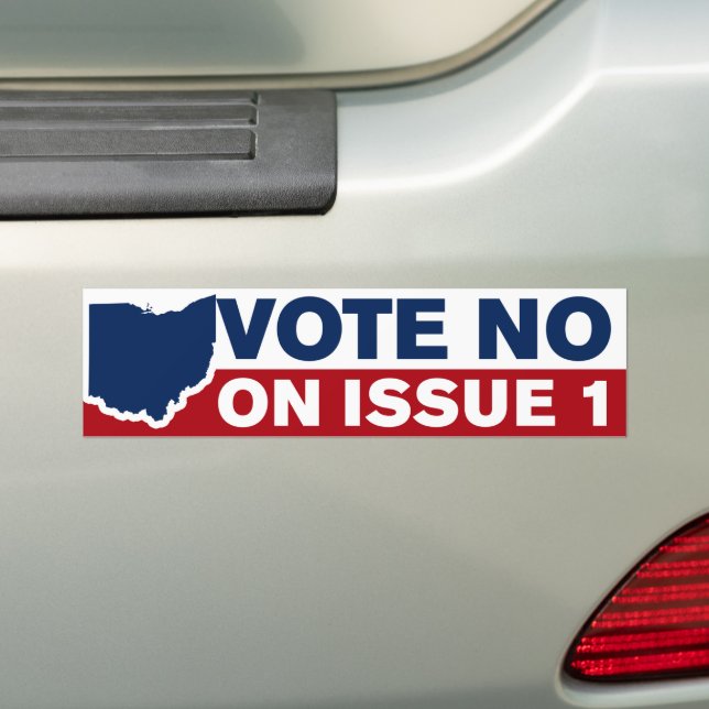 Ohio Vote No On Issue 1 Bumper Sticker (On Car)