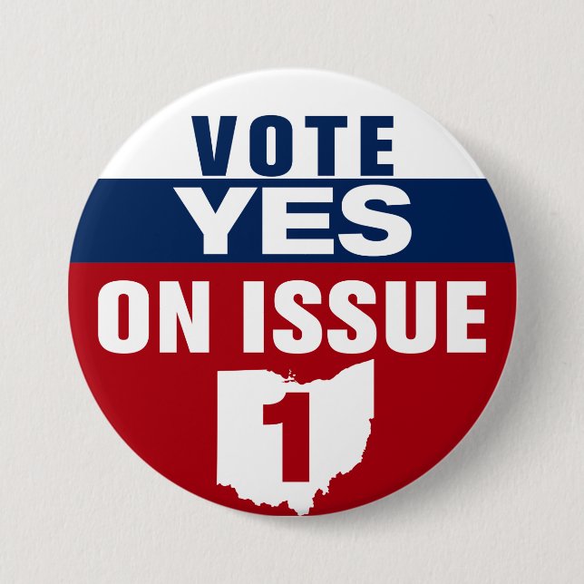 Ohio Vote Yes On Issue 1 7.5 Cm Round Badge (Front)