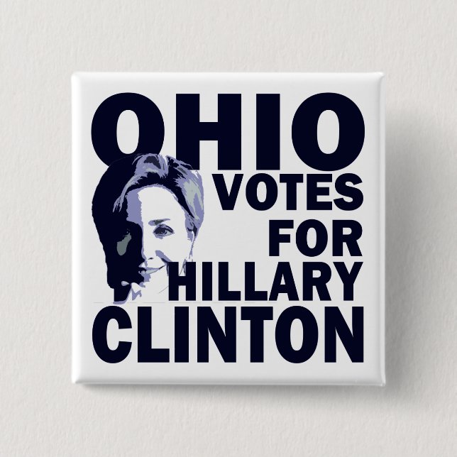 Ohio Votes for Hillary Clinton Campaign Button (Front)