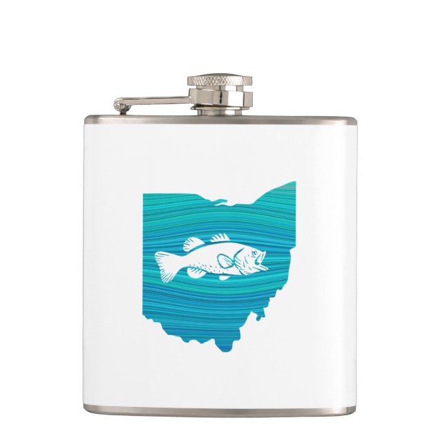 Ohio Wave Fishing Hip Flask (Front)
