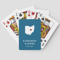 Ohio Wedding Favour Deck of Cards, State Map