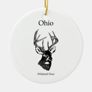 Ohio White Tail Deer Ceramic Tree Decoration