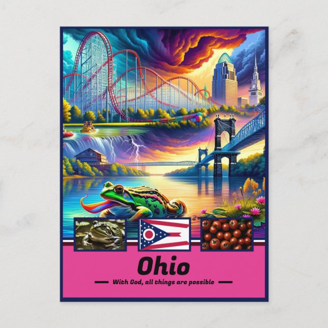 Ohio Wonders Iconic Landmarks Postcard (Front)