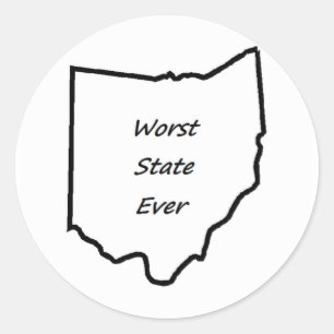 Ohio Worst State Ever Classic Round Sticker