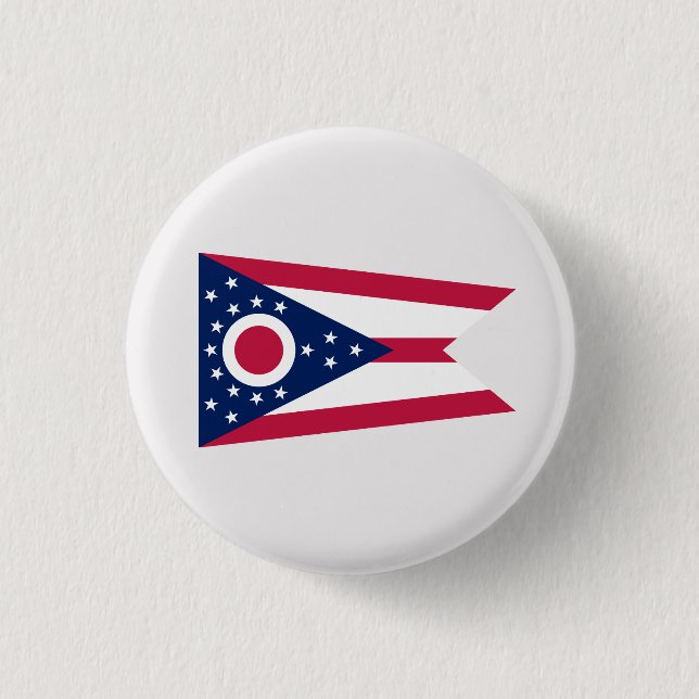 Ohioan Flag, Flag of Ohio 3 Cm Round Badge (Front)