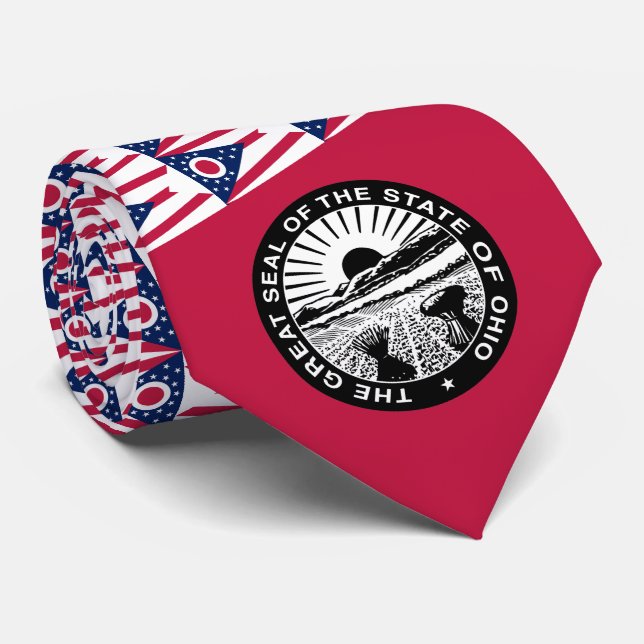 Ohioan Flag & Seal, Flag of Ohio Tie (Rolled)
