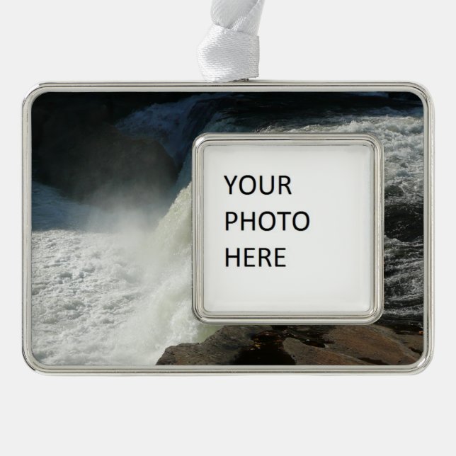 Ohiopyle Falls in Pennsylvania Silver Plated Framed Ornament (Front)
