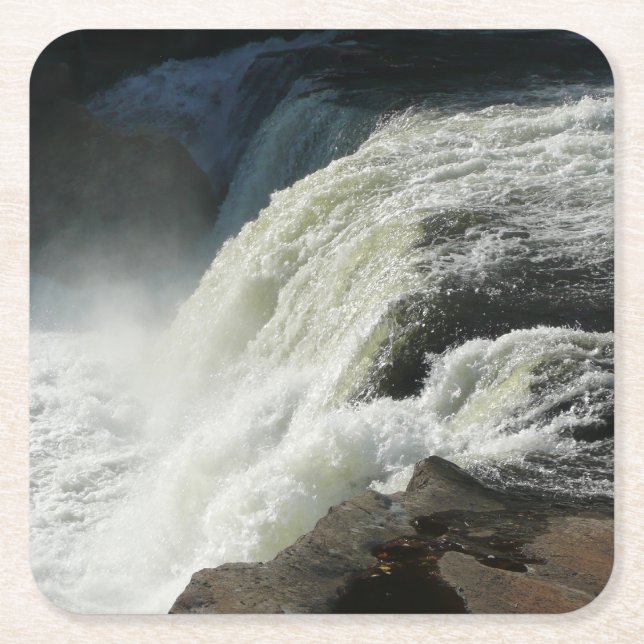 Ohiopyle Falls in Pennsylvania Square Paper Coaster (Front)