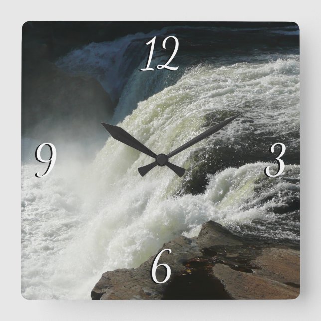 Ohiopyle Falls in Pennsylvania Square Wall Clock (Front)