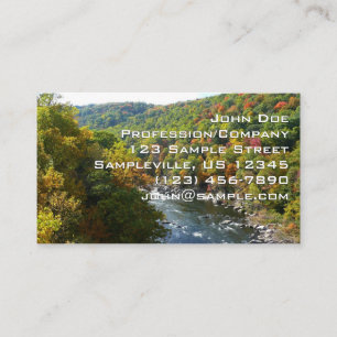 Ohiopyle River in Fall II Pennsylvania Autumn Business Card