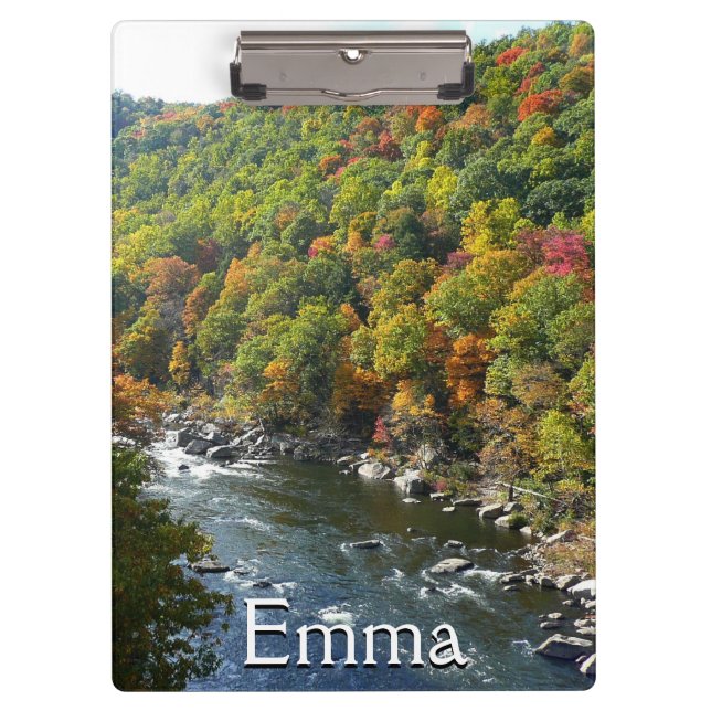 Ohiopyle River in Fall II Pennsylvania Autumn Clipboard (Front)