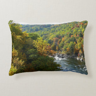 Ohiopyle River in Fall II Pennsylvania Autumn Decorative Cushion