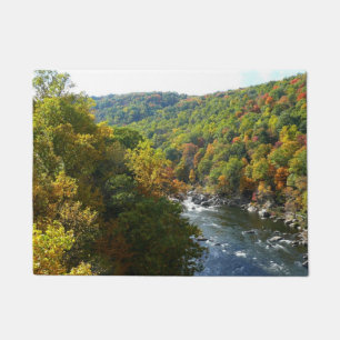 Ohiopyle River in Fall II Pennsylvania Autumn Doormat