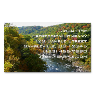 Ohiopyle River in Fall II Pennsylvania Autumn Magnetic Business Card