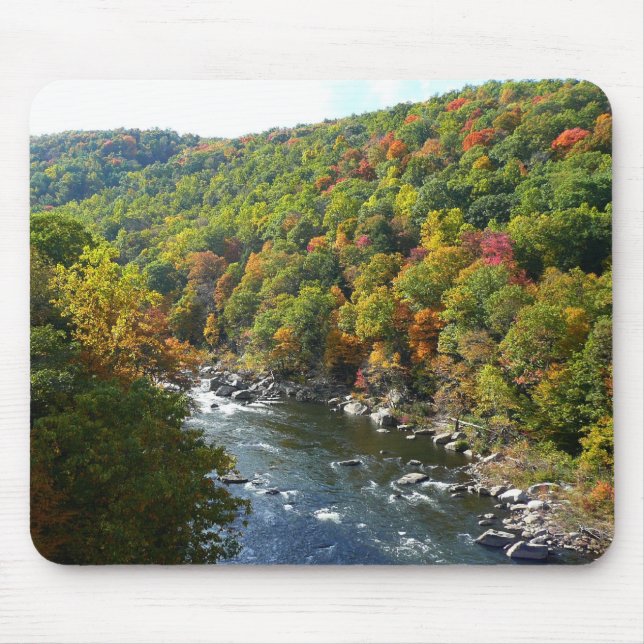 Ohiopyle River in Fall II Pennsylvania Autumn Mouse Mat (Front)