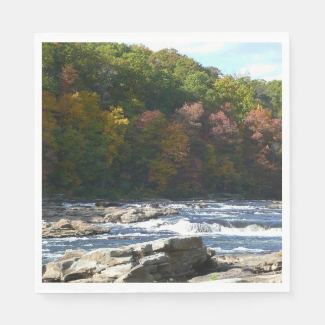 Ohiopyle River Rapids in Fall Pennsylvania Autumn Napkin (Front)