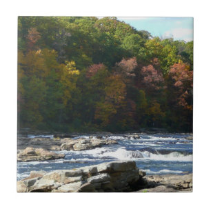Ohiopyle River Rapids in Fall Pennsylvania Autumn Tile