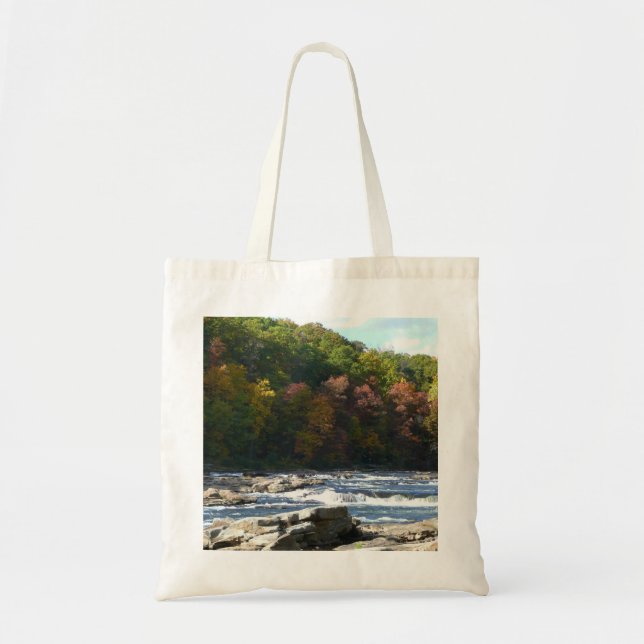 Ohiopyle River Rapids in Fall Pennsylvania Autumn Tote Bag (Front)