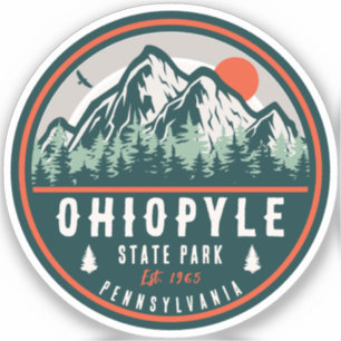 Ohiopyle State Park Penn Retro Sunset Badge