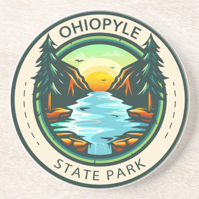 Ohiopyle State Park Pennsylvania Badge Coaster (Front)