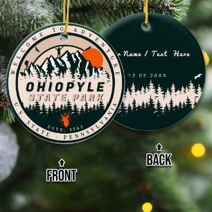 Ohiopyle State Park Pennsylvania Hike Souvenirs Ceramic Tree Decoration