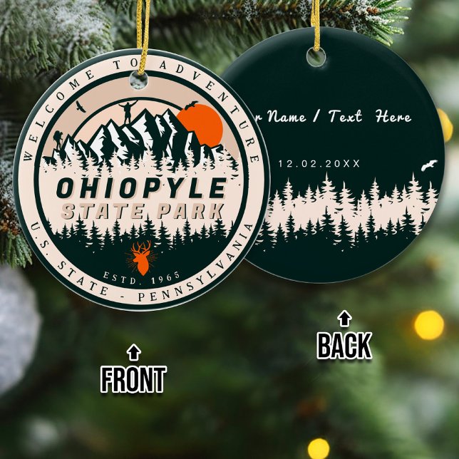 Ohiopyle State Park Pennsylvania Hike Souvenirs Ceramic Tree Decoration (Creator Uploaded)